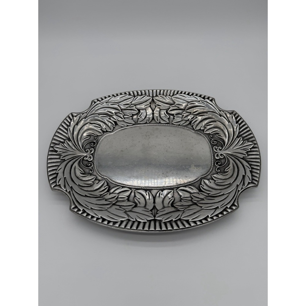 Wilton Armetale ACANTHUS Large Oval Serving Platter Tray 19" RWP Pewter Finish